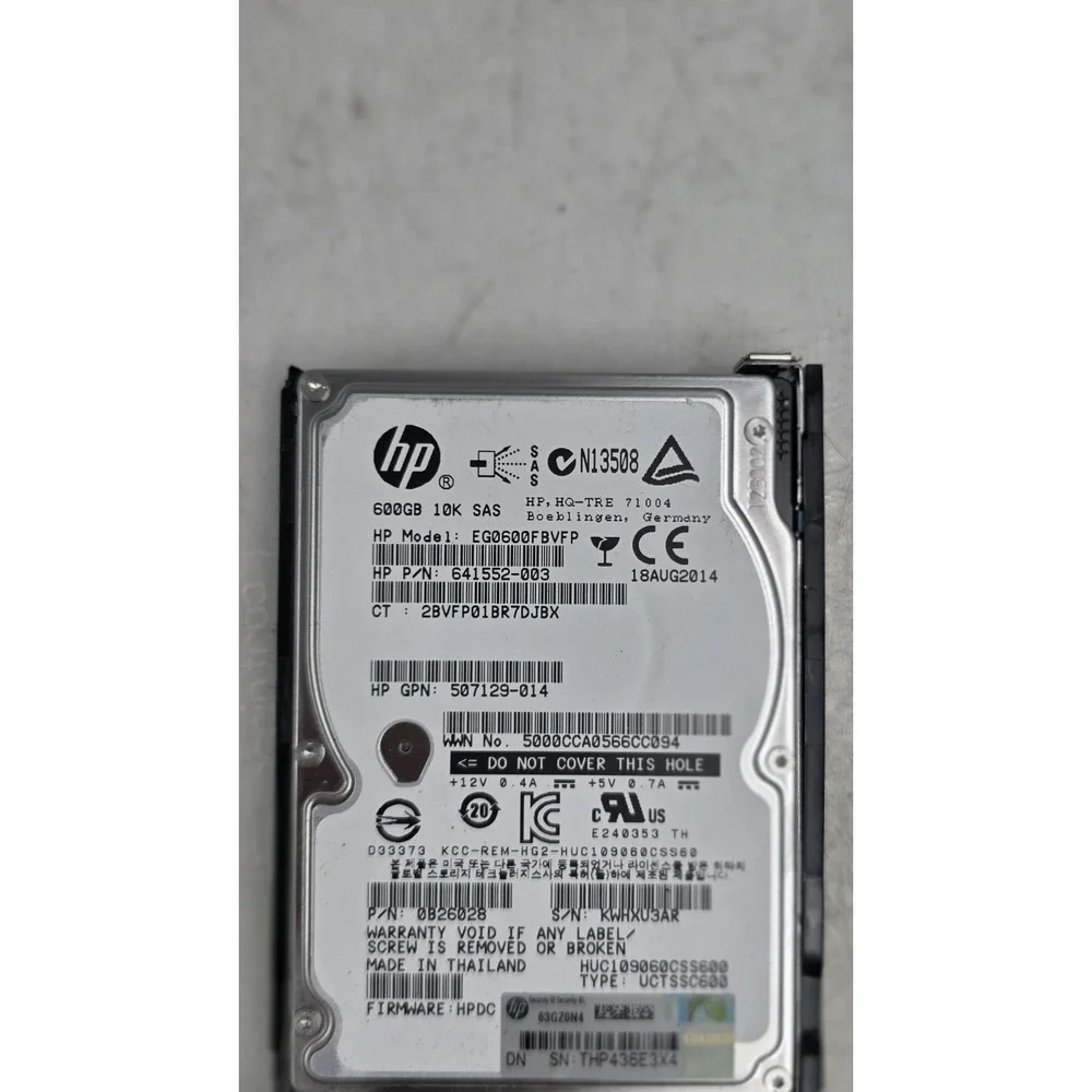 HP EG0600FBVFP 641552-003 653957-001 600GB 10K 2.5